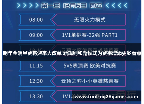 明年全明星赛将迎来大改革 新规则和新模式为赛事增添更多看点
