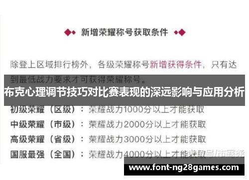 布克心理调节技巧对比赛表现的深远影响与应用分析